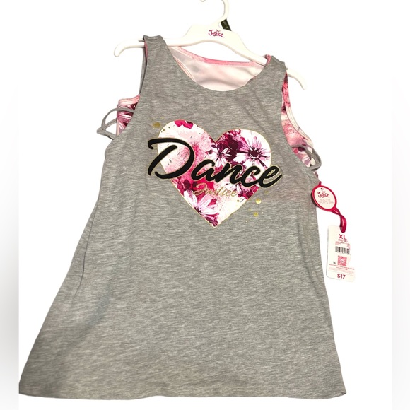 NWT! JUSTICE GIRLS “Dance” TANK WITH BUILT IN BRA🩷 Size:XL 16/18 - Picture 2 of 12